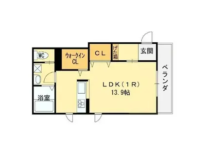 WB高見ノ里(ワンルーム/3階)の間取り写真