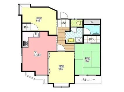 グランデ松原(3LDK/7階)の間取り写真