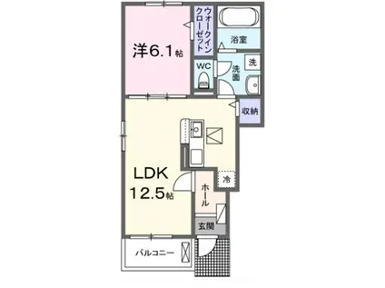 メゾン ド グレイスB(1LDK/1階)の間取り写真