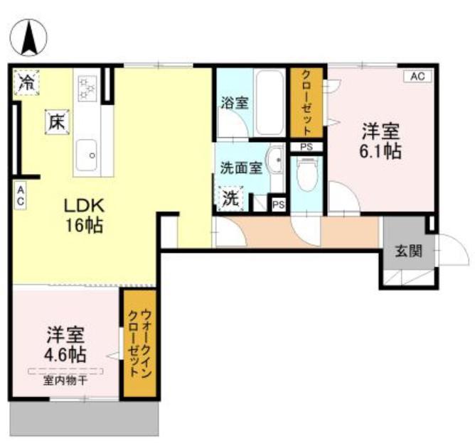 ドエルエミネンス達(2LDK/1階)の間取り写真