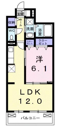 アルモニーブラッセ(1LDK/3階)の間取り写真