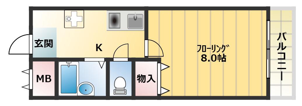 トレイズ(1K/3階)の間取り写真