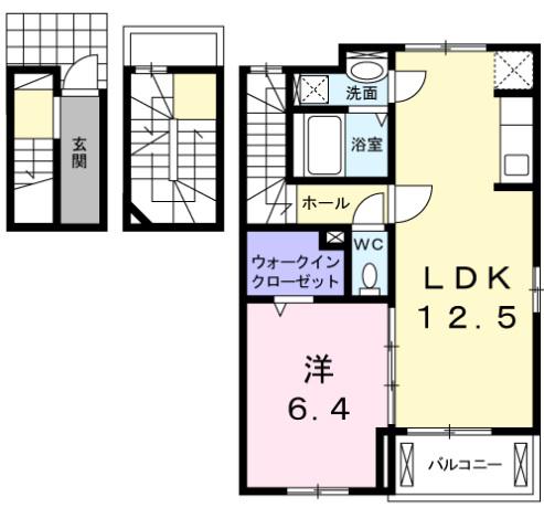 アンジュⅡ(2K/3階)の間取り写真