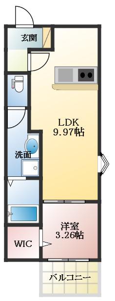 FSTYLE高見の里2号館(1LDK/1階)の間取り写真