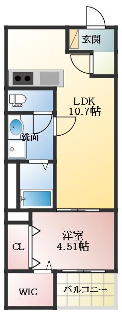 FSTYLE高見の里2号館(1LDK/1階)の間取り写真