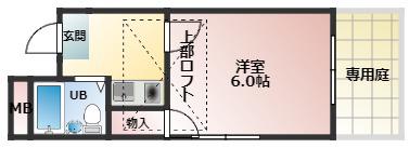 HOLY CITYⅡ(1K/1階)の間取り写真