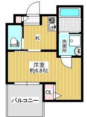 カーサフォルトナート羽曳野Ⅰ(1K/1階)の間取り写真