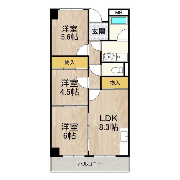 エムテック藤井寺(3LDK/1階)の間取り写真