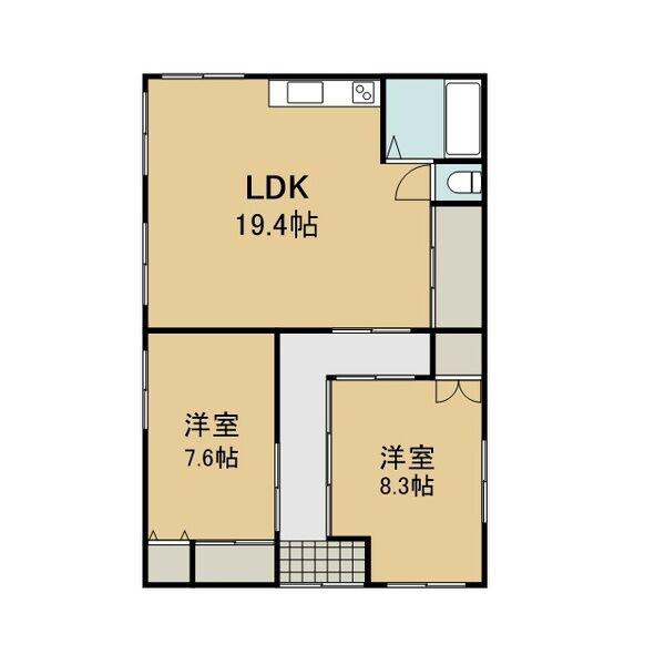 ハイムニシキ(2LDK/1階)の間取り写真