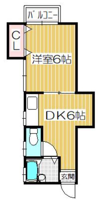 スマイル竹田(1DK/1階)の間取り写真