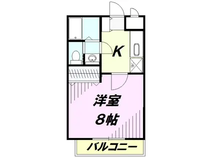 グランデ・ママン くすのき台(1K/2階)の間取り写真