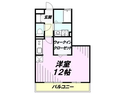 セジュールZEN参番館(ワンルーム/3階)の間取り写真