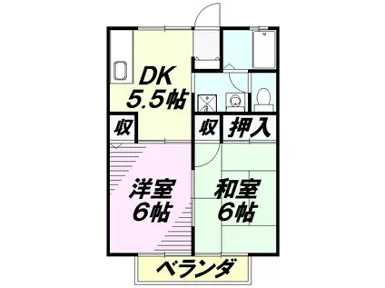 エントピア新秋津B棟(2K/2階)の間取り写真