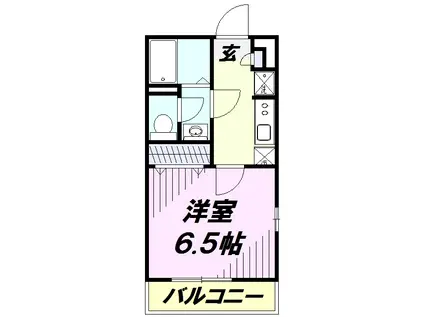 リブリ・CLIMB HEART(1K/2階)の間取り写真