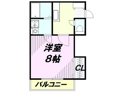 セラージュA(1K/1階)の間取り写真