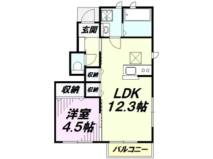FORET MOTOMACHI Ⅰ(1LDK/1階)の間取り写真