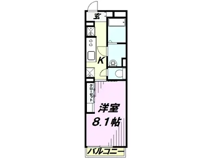 リブリ・GRAZIOSO狭山(1K/1階)の間取り写真