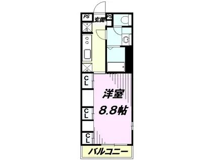 リブリ・CALMEーUN(1K/2階)の間取り写真
