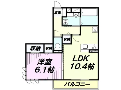 ヴィラグランデⅡ(1LDK/2階)の間取り写真