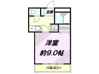 エストゥディオ(1K/1階)の間取り写真