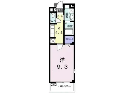 クラリス(1K/2階)の間取り写真