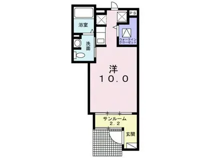 ライゼ イヅミヤ Ⅱ(ワンルーム/1階)の間取り写真