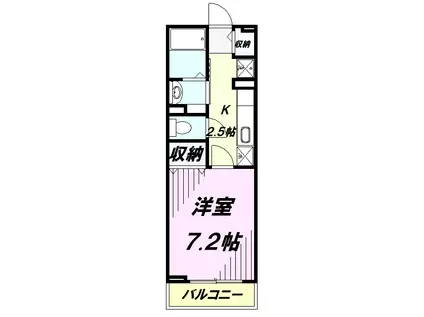 フォルシュ西所沢(1K/1階)の間取り写真