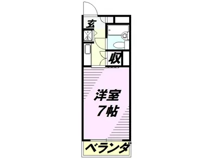 シャロン小手指(1K/3階)の間取り写真