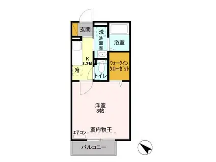 T-GATE(1K/2階)の間取り写真