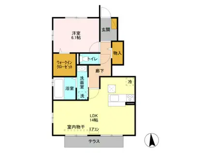 エルンテ(1LDK/1階)の間取り写真
