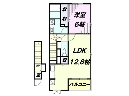 ロッソ プリムラ(1LDK/2階)の間取り写真