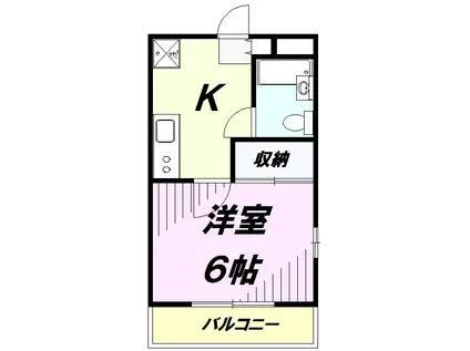 BEL AIR GARDENⅩⅠ(1K/2階)の間取り写真