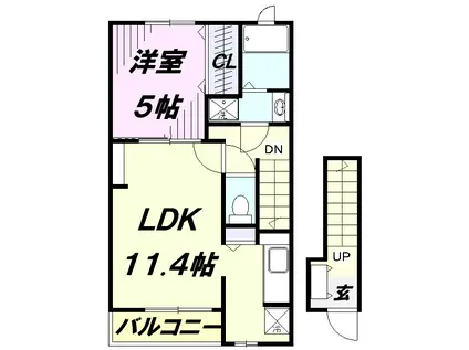 カルム・K(1LDK/2階)の間取り写真