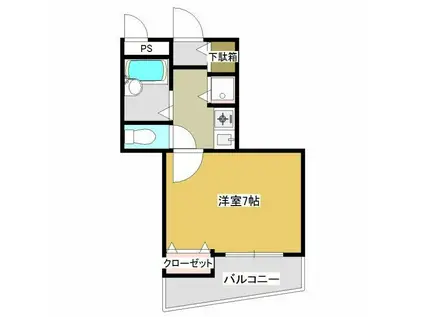 煉瓦館イーストフェイス(1K/3階)の間取り写真