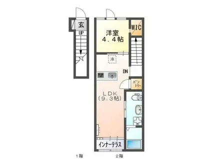 西武池袋・豊島線 西所沢駅 徒歩11分 2階建 築8年(1LDK/2階)の間取り写真