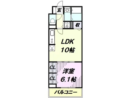 カーサ シエロ(1LDK/2階)の間取り写真