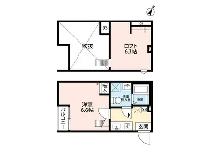 PRIMAVERA(1K/1階)の間取り写真