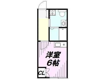 カインドネス所沢宮本町B棟(ワンルーム/3階)の間取り写真