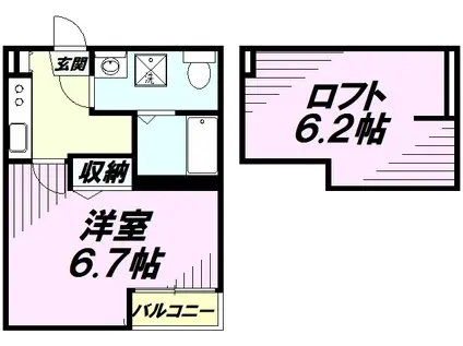 PRIMAVERA(1K/2階)の間取り写真