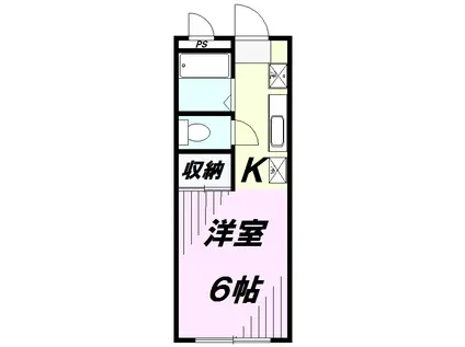 アールスハイツ(1K/2階)の間取り写真