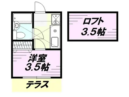 アルカディア(1K/1階)の間取り写真