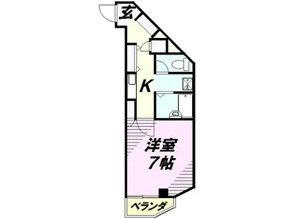 クレセントくすのき台(1K/3階)の間取り写真