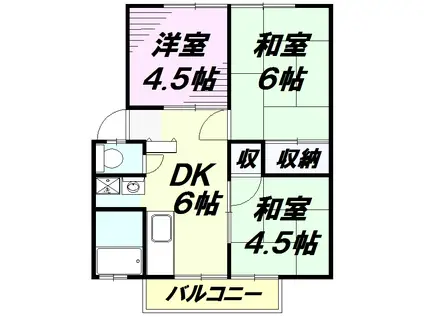 コーポ宮小路(3DK/2階)の間取り写真