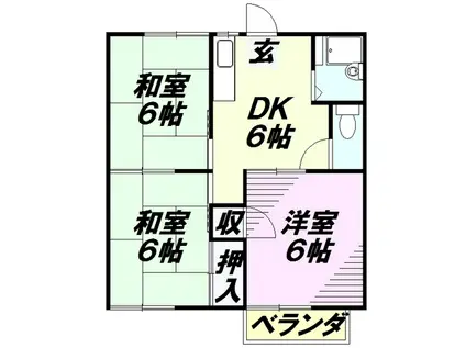 タウニー粕谷(3DK/2階)の間取り写真