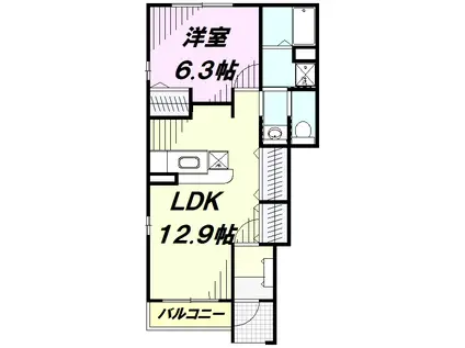 ラ・プリジアA(1LDK/1階)の間取り写真
