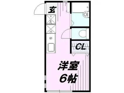 ORANGE PALACE(ワンルーム/1階)の間取り写真