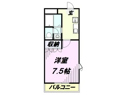 アイリスハイム(1K/2階)の間取り写真