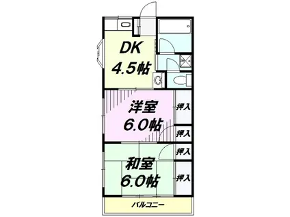 斉藤ハイツ(2DK/2階)の間取り写真