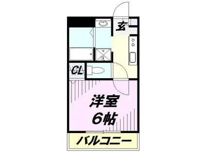 リブリアプリコットガーデン(1K/2階)の間取り写真