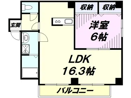 ラビオン所沢(1LDK/5階)の間取り写真